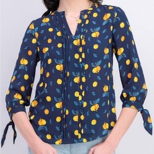 41 Hawthorn Melisa 3/4 sleeve tie fruit blouse top XXL